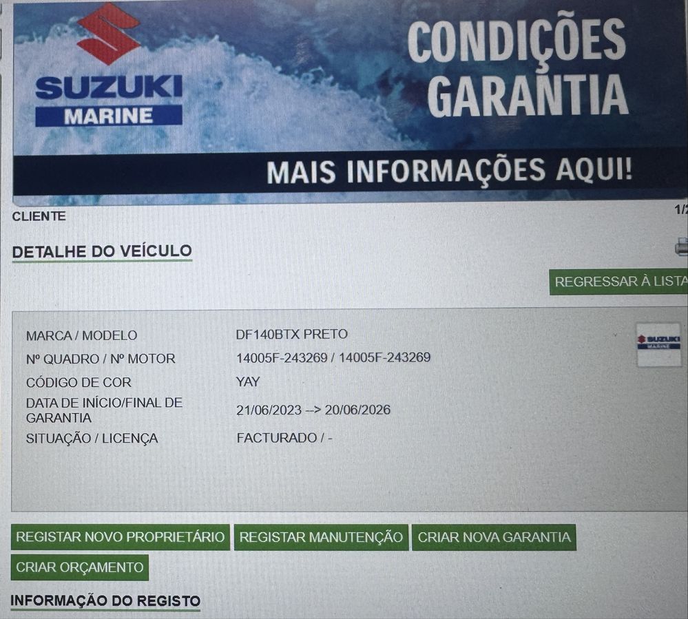 Motor  fora borda Suzuki 140 Hp