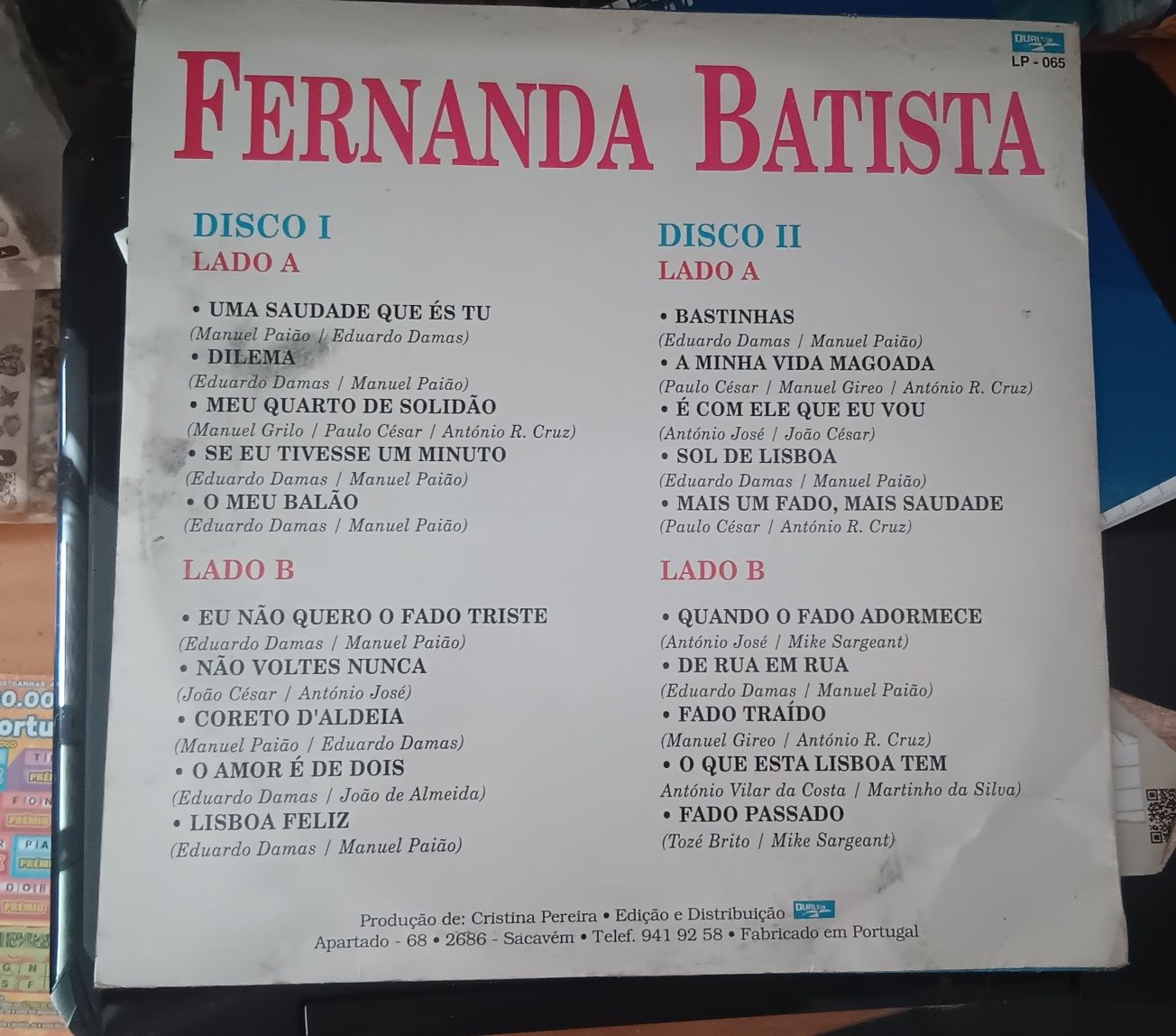 Fernanda Baptista - Antologia - 2x Vinil 1992