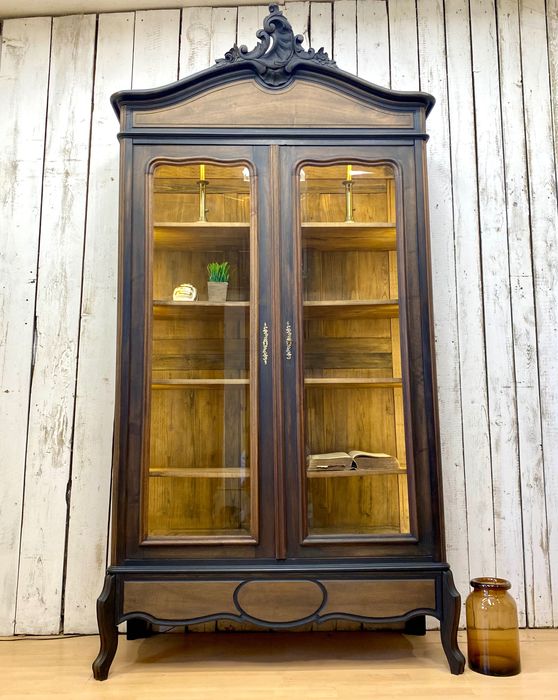 BIBLIOTEKA witryna Loft, Ludwik XV Francja drewno Antyk I pół. XX w