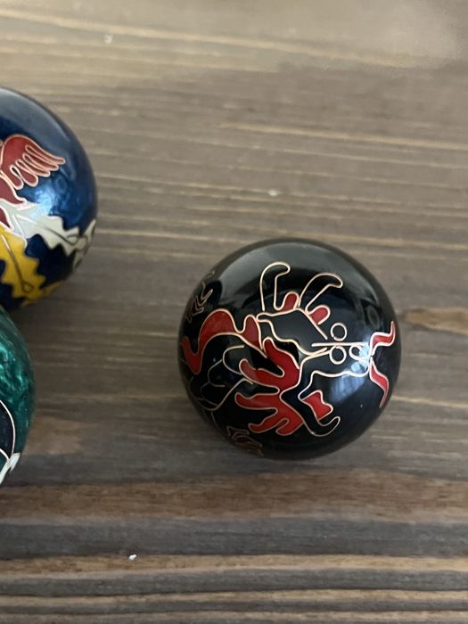 Grające kulki Bao Bao do medytacji zdowotne chińskie cloisonne
