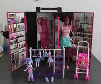 Szafa- walizka Barbie, lalka, wózek, bobas, mała lalka