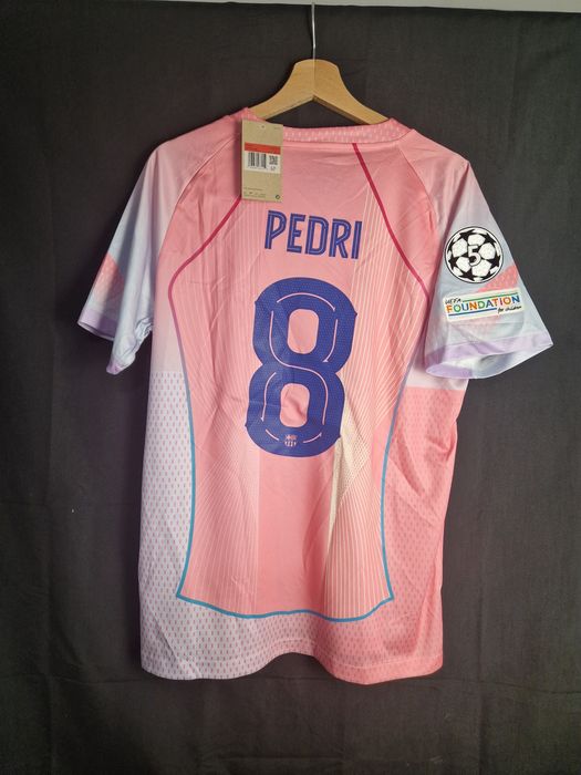 T-shirt Barcy wyjazdowy Nike-różowy Pedri 8 rozmiar:L 25/26