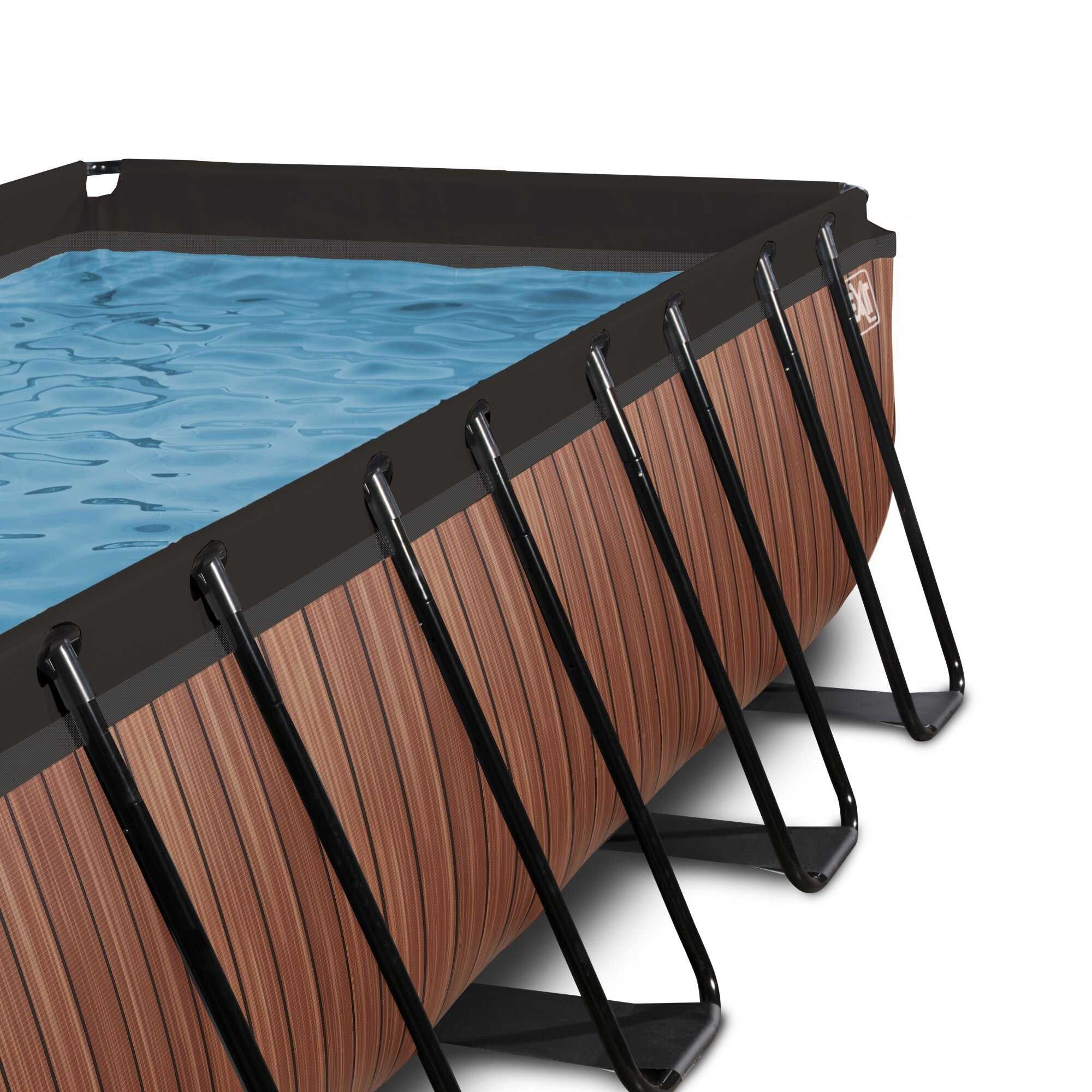Basen EXIT Wood drewno prostokąt 400x200x122cm WYSOKI drabin pompa XL