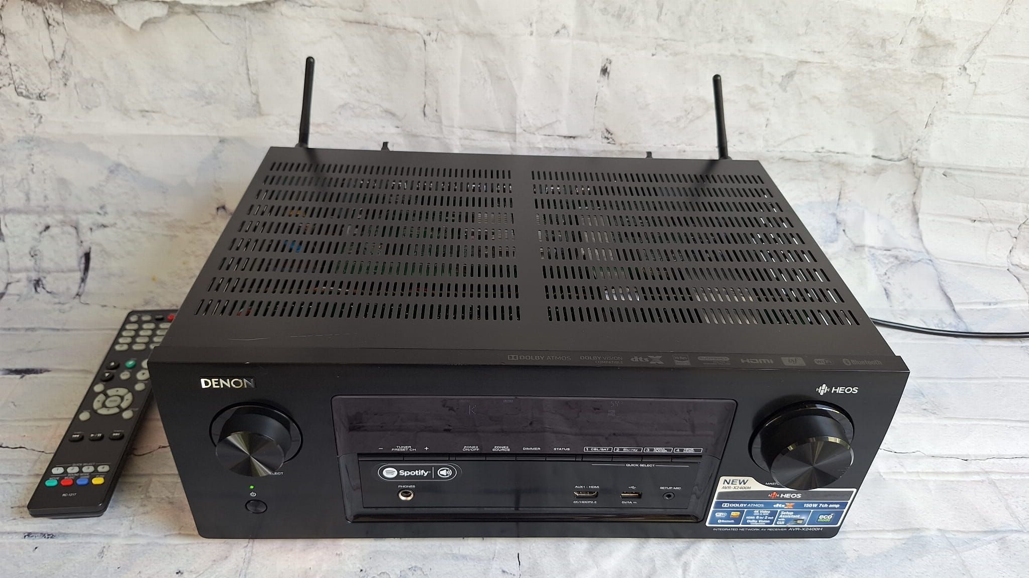 7.2 Denon AVR-X2400 Heos Wifi BT 4k arc  spotify net radio Atmos