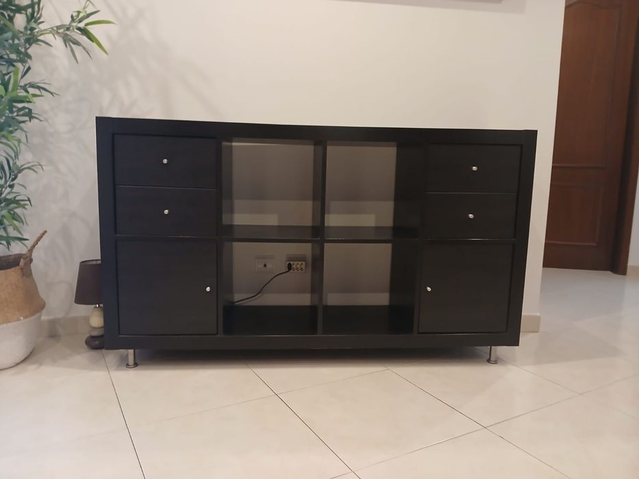 Móvel kallax preto-castanho