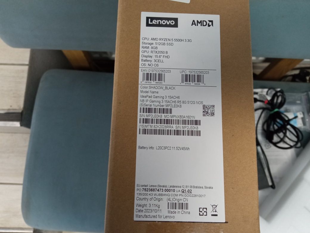 LENOVO Gaming 3/RYZEN 5 5500H/8GB/RTX2050