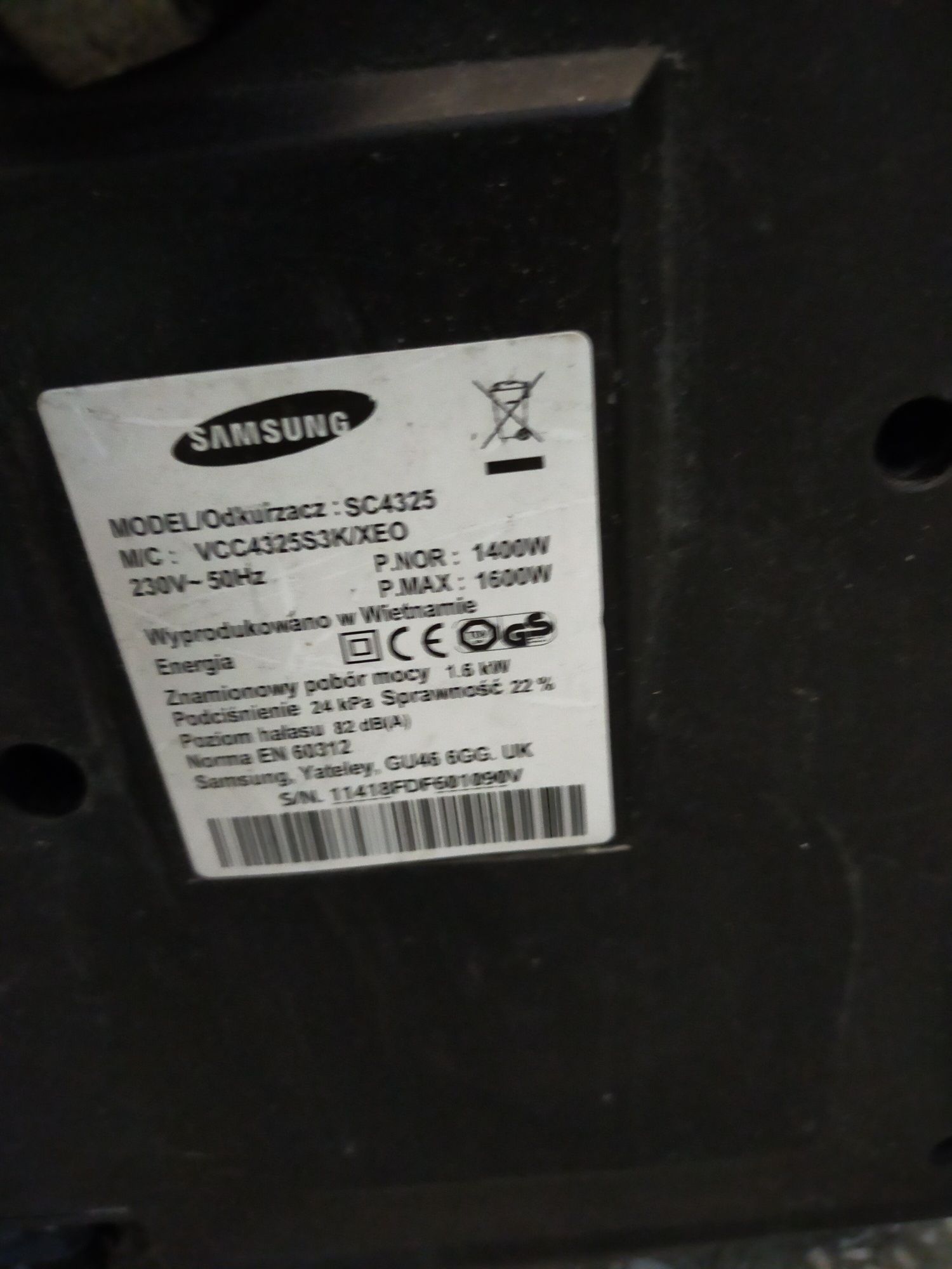 Odkurzacz Samsung bezworkowy 1600W