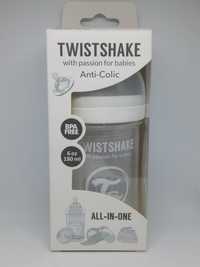 Twistshake, butelka antykolkowa 180ml biała