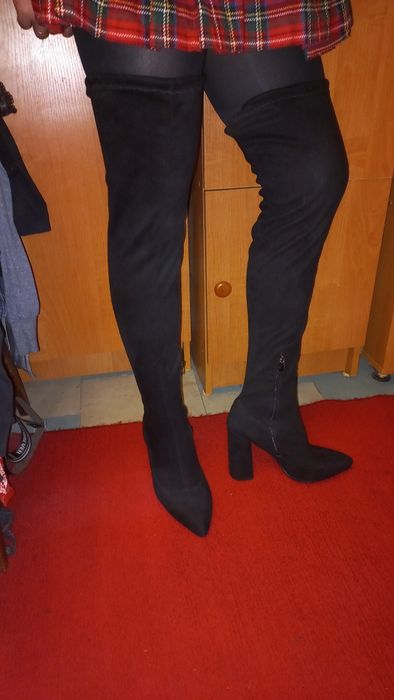 Ботфорты- чулки на каблуке 41