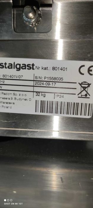 Zmywarka wyparzarka do szkła Stalgast AQUA A3 230V Prod 17.09.2024