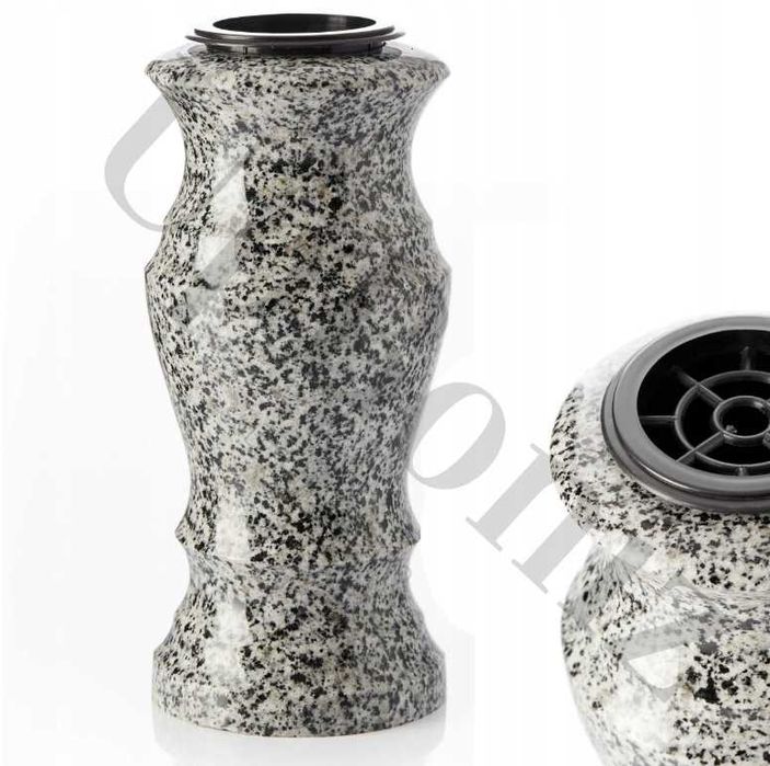 Wazon na grób GRANITOWY Impala nagrobny SZARY na pomnik soldiny