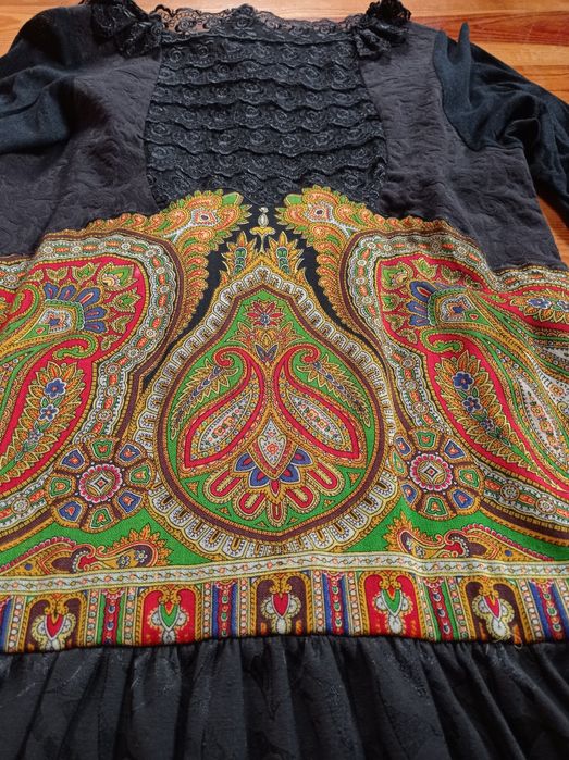 Unikat LUDOWA sukienka z chusty góralskiej r. S-M