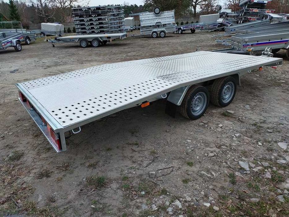 Laweta przyczepa Jupiter 5 m 3500kg  MOCNA , najazdy alu 2,5m LED