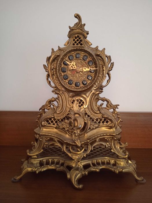 Zegar kominkowy mosiężny