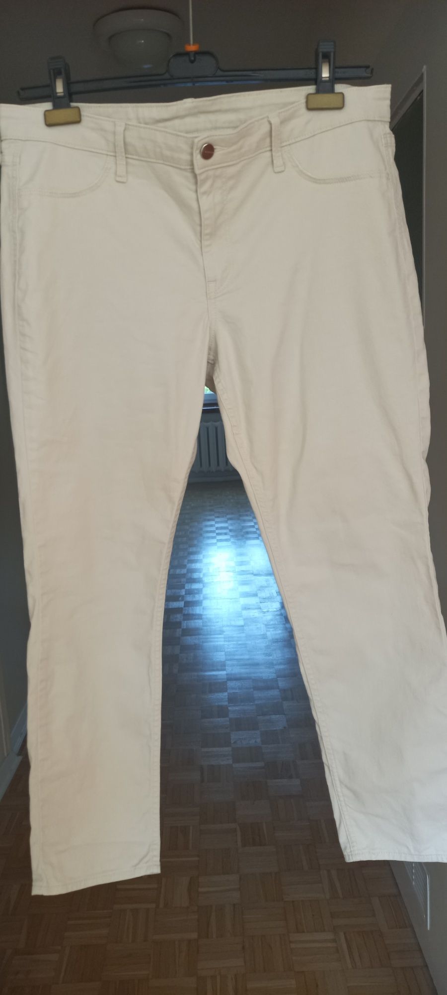 Kremowe, bawełniane jeansy skinny rozmiar 34, 176/86A firma H&M