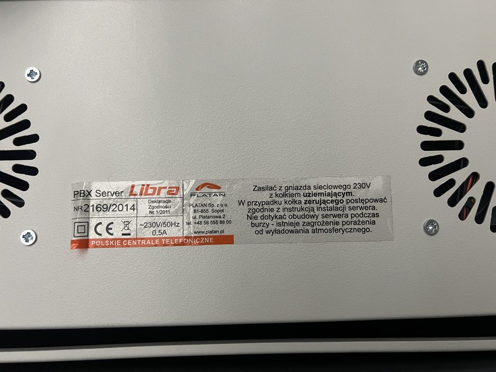 Dwie centrale PBX Server Platan Libra - licencje VOIP - karty GSM!