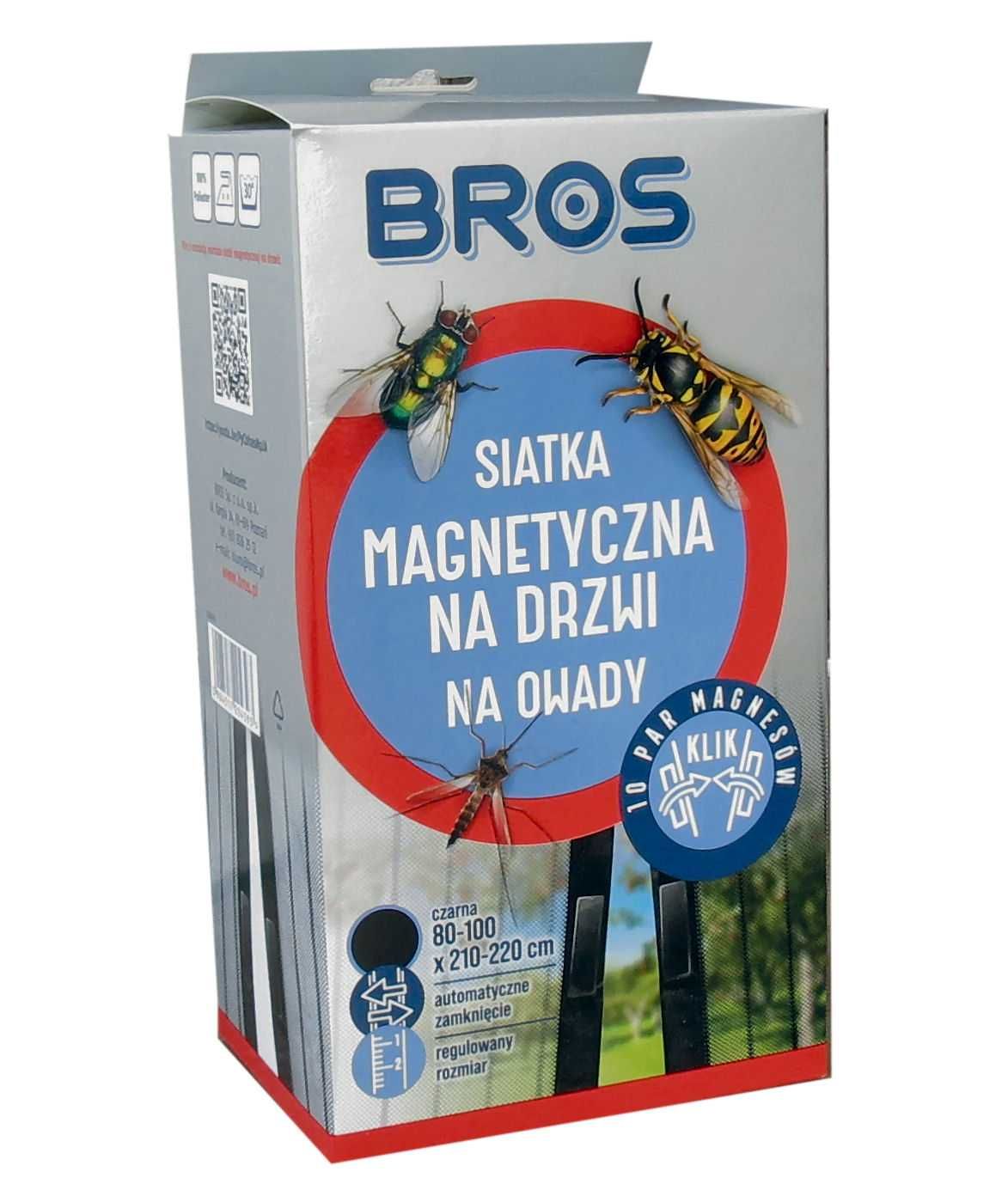Siatka Moskitiera do drzwi Bros 100 cm x 220 + 3× Lep przeciwko muchom