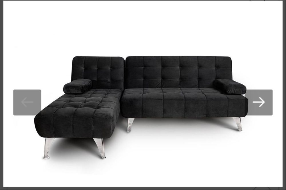 Sofá Chaise Longue AROA-XS veludo preto