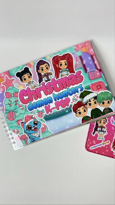 Альбом на липучках новорічний christmas demon hunters k-pop, A4