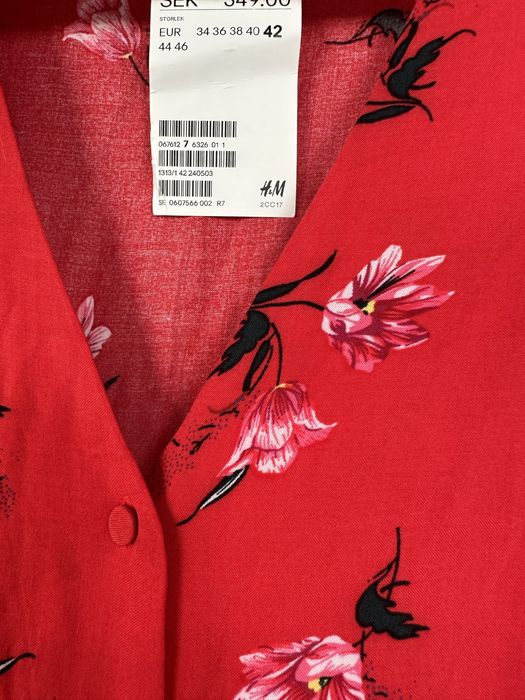 Sukienka midi H&M 40 L czerwona