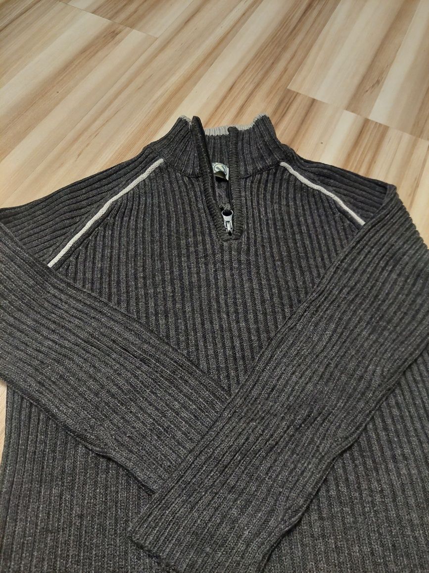 sweter bluza chłopięcy dziecięcy z zamkiem szary zima