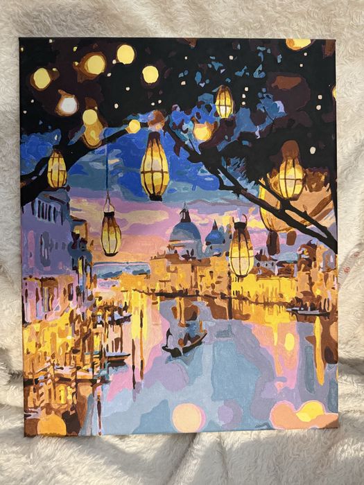 Obraz Wenecja malowany farbami na płótnie