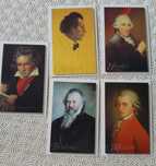 Coleção de 5 postais de compositores