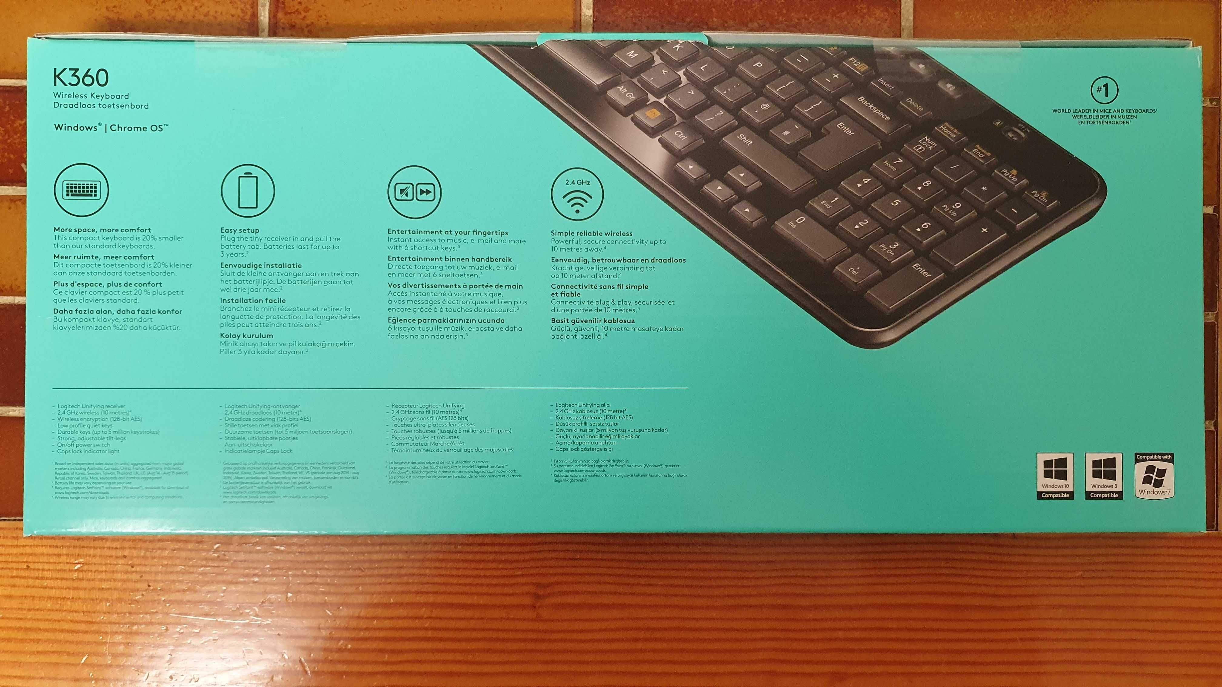 Teclado US sem fios Logitech NOVO