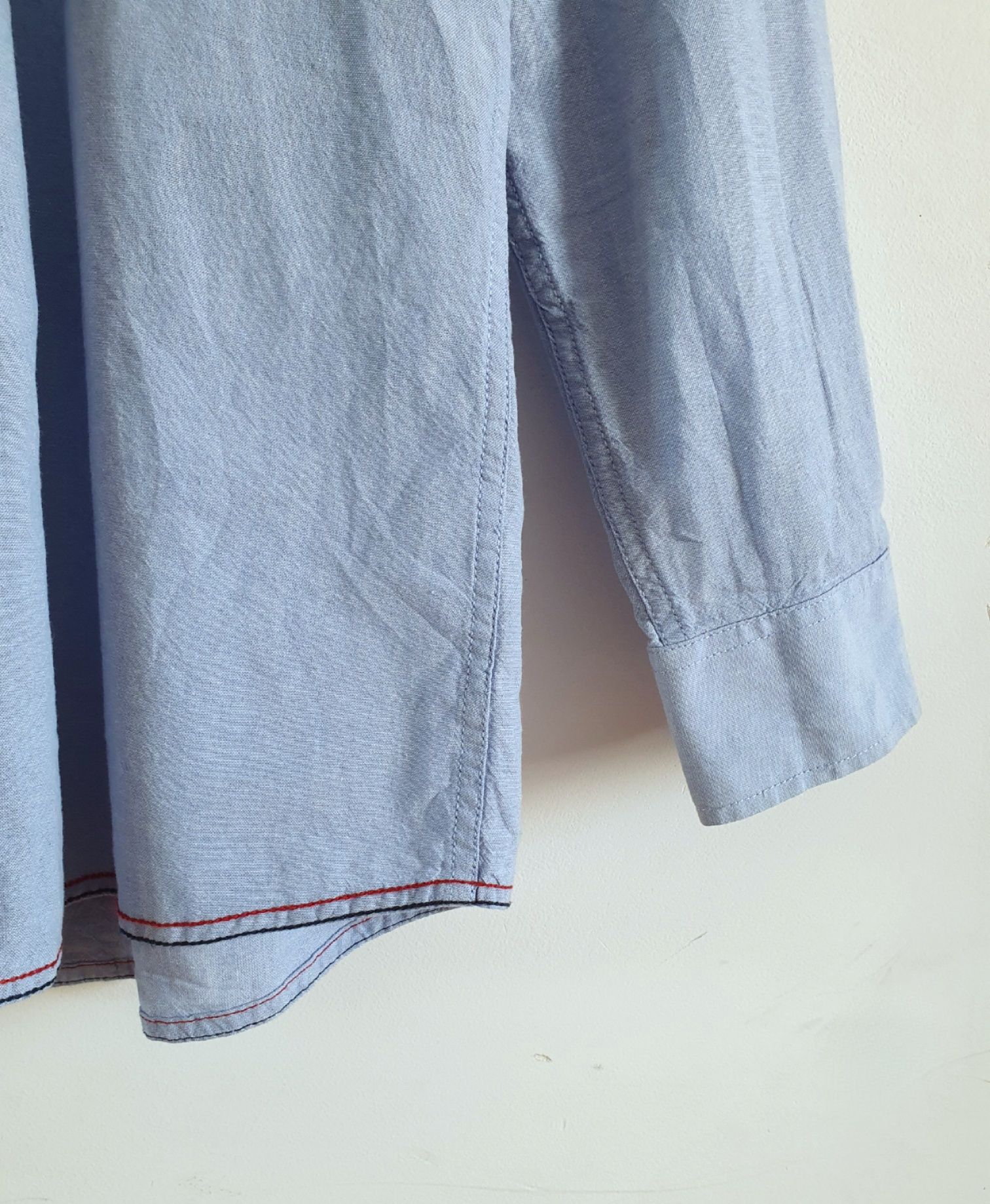 Niebieska bawełniana koszula męska casual bawełna cotton Livergy M/L