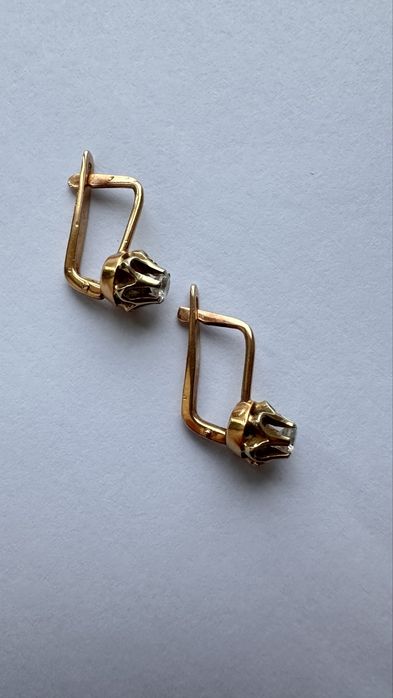 Серьги золотые СССР 585 , вес 3,45 грамм сережки золоті