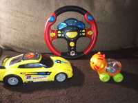 Интерактивный руль, машинка Nissan Dickei Toys и Кошка Fisher Price