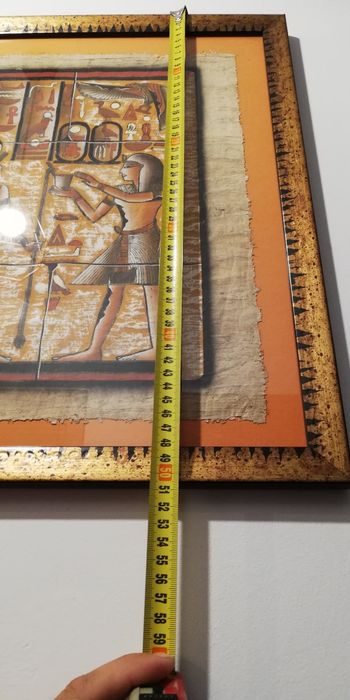 Papirus z Egiptu oszklony w pięknej ramie, obraz