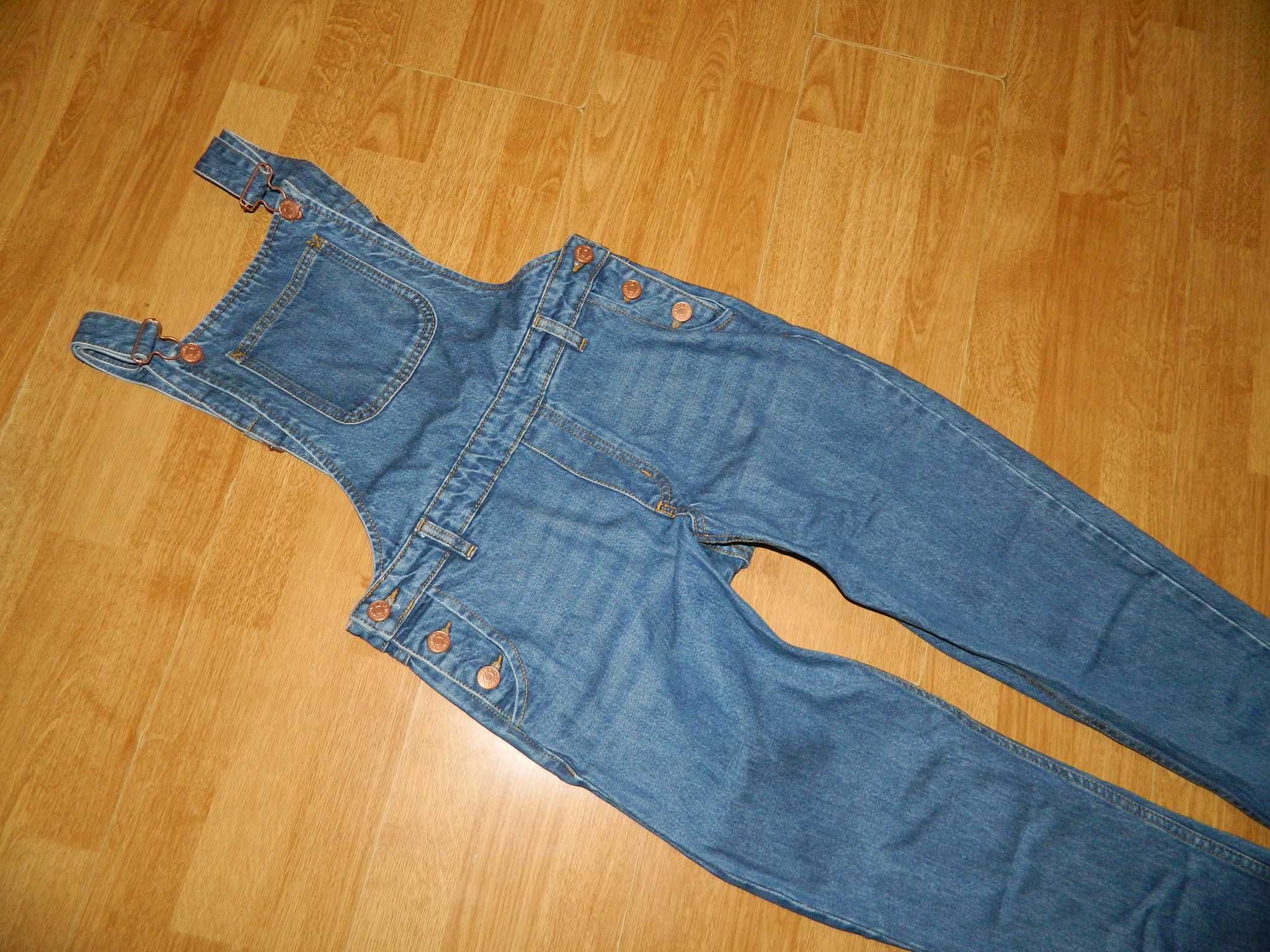MONKI luźne jeansowe ogrodniczki roz XS