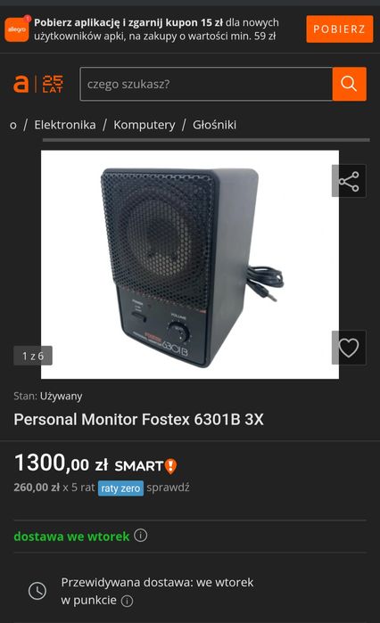 Monitory Fostex 6301B 3x . Dwie sztuki