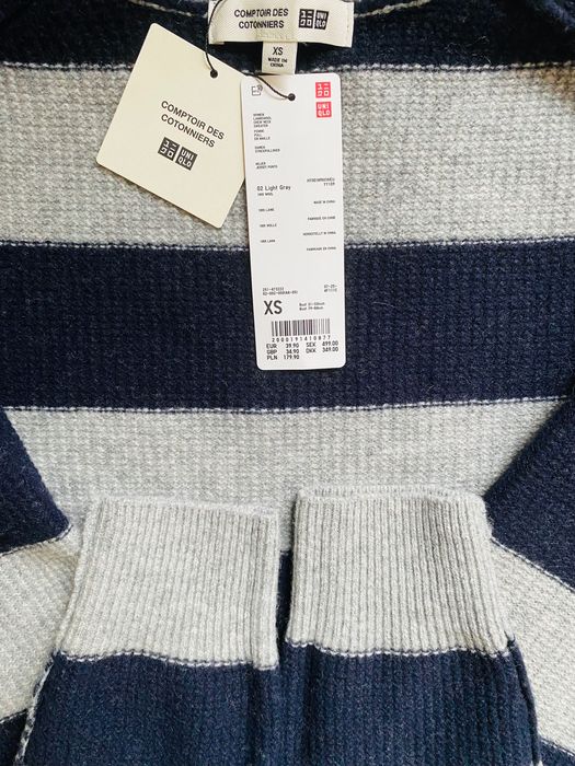 Джемпер Uniqlo Lambswool 100% вовна Crew Neck, розмір XS, сіро-синій