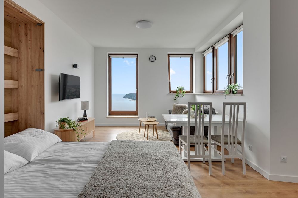 Sea Towers/studio na XXIX kon. z widokiem na morze, panoramę miasta