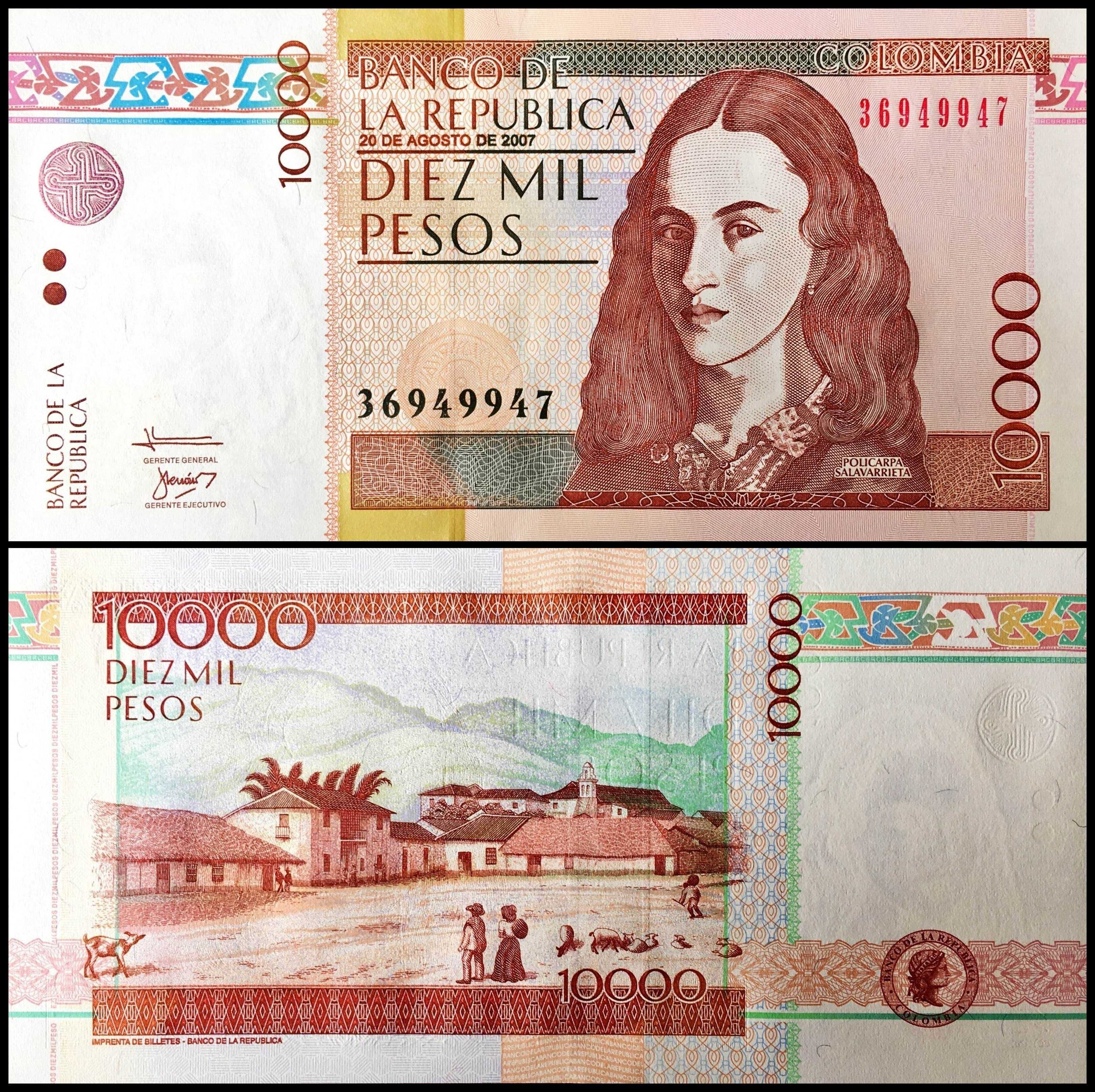 Kolumbia 10000 Pesos 2007 UNC