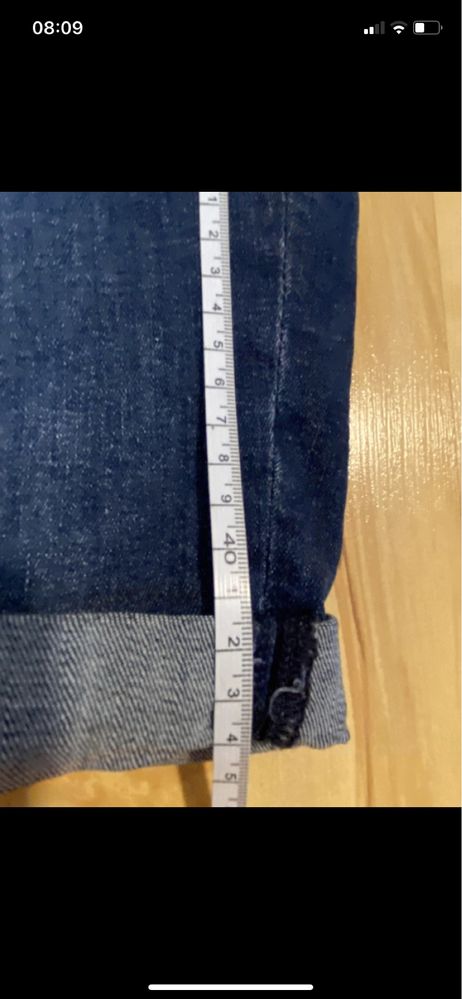 H&M mama rozm S jeansowe dżinsowe ciążowe krótkie spodenki szorty nieb