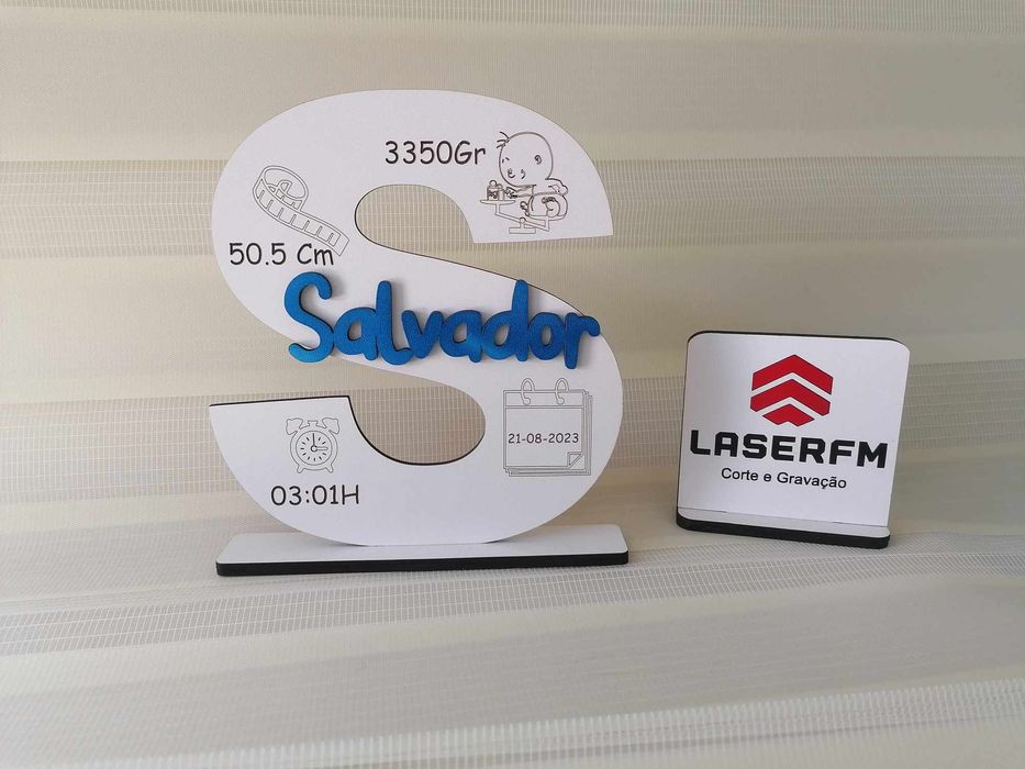 Letras com dados de nascimento