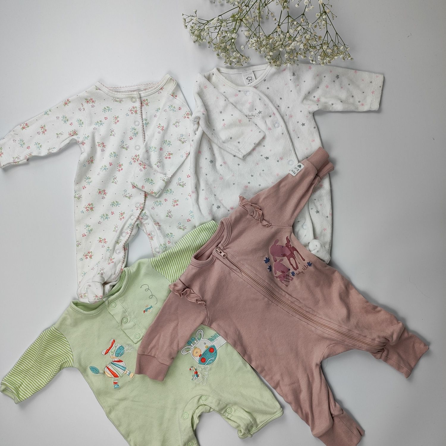 Wyprawka dla dziwczynki zestaw paczka ubrań ubranka rozmiar 56 h&m sin