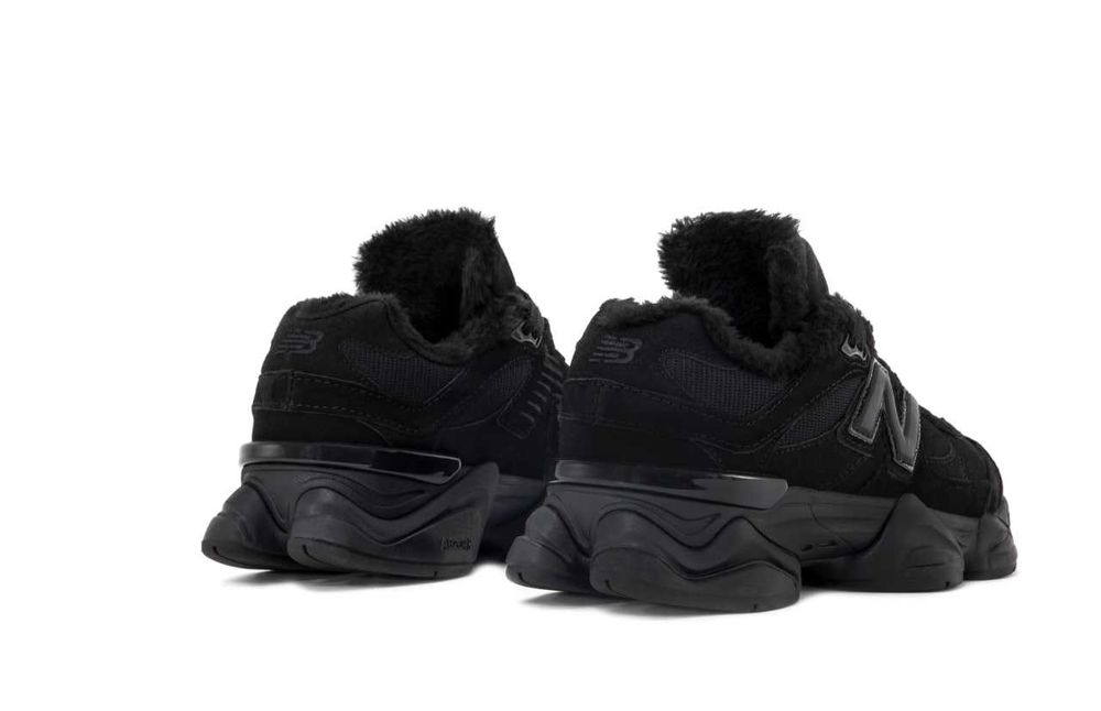 Чоловічі зимові кросівки New Balance 9060 (чорні) кроси на хутрі