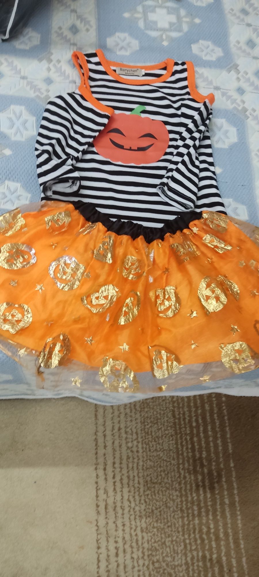 Halloween - conjunto menina + fato abobora