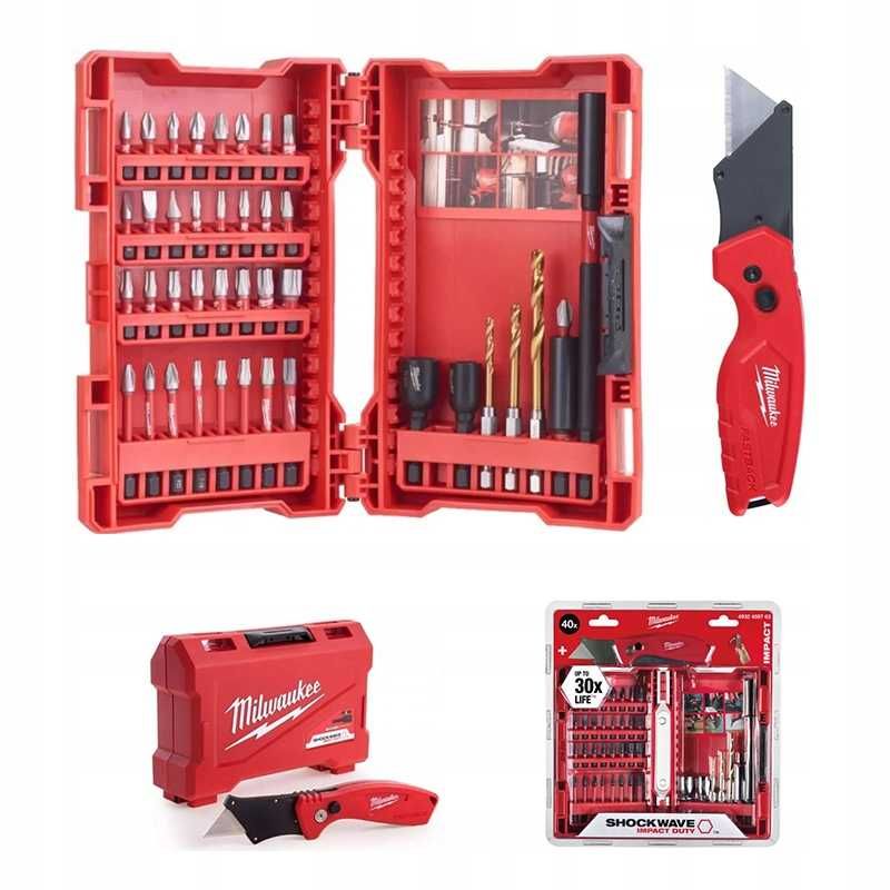 Набір біт та свердл ShW Milwaukee 40 шт + ніж