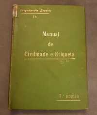 Livro antigo "Manual de civilidade e etiqueta" (1903)