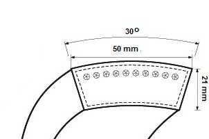Pas napędu młocarni 50 x 24 mm Fortschritt E512 E514 Stomil Sanok