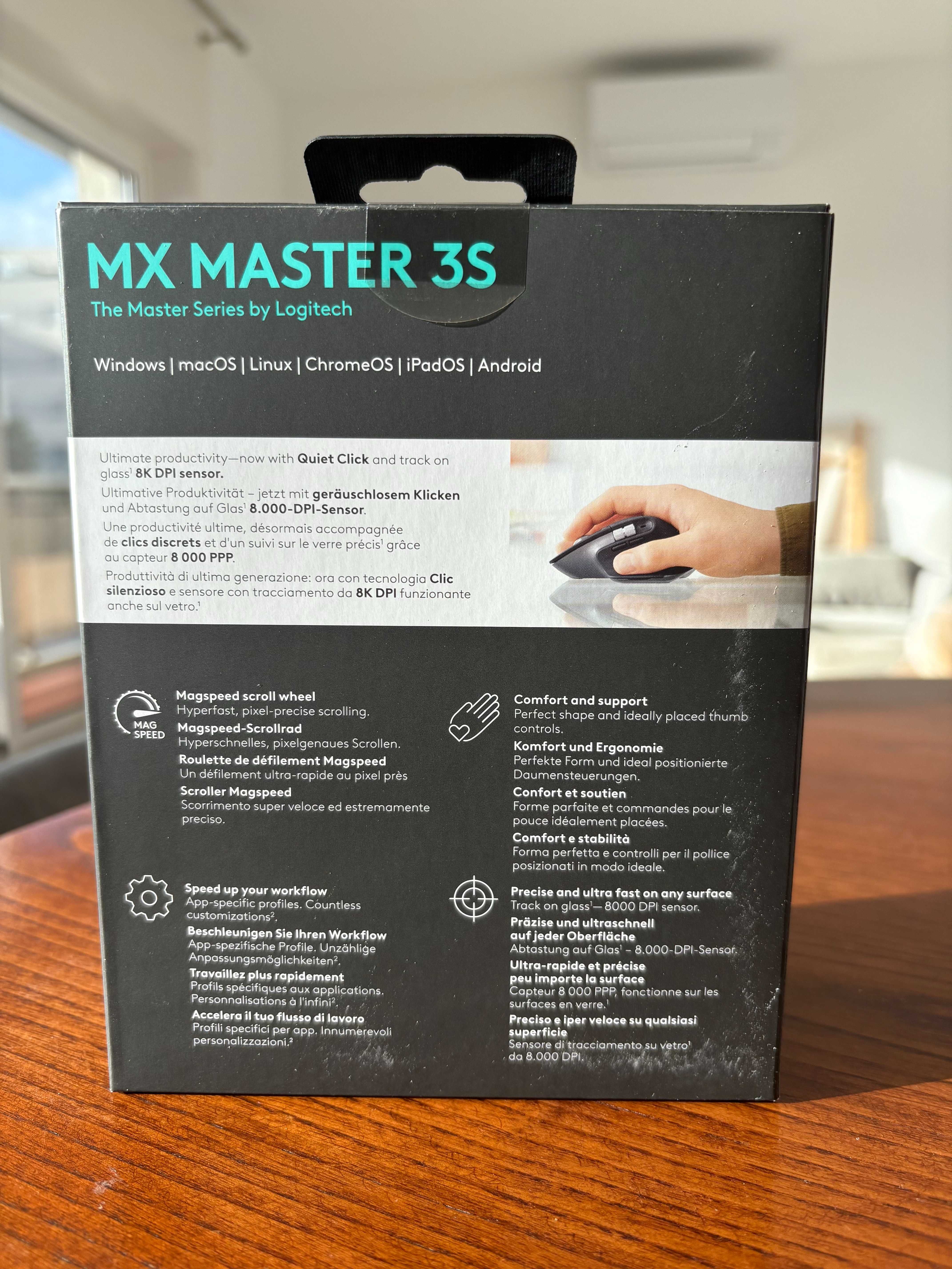 Logitech MX Master 3S — novo/selado + garantia — 74 € neg. — Porto