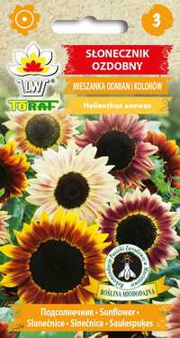 Słonecznik ozdobny mieszanka odmian i kolorów nasion 2g Toraf