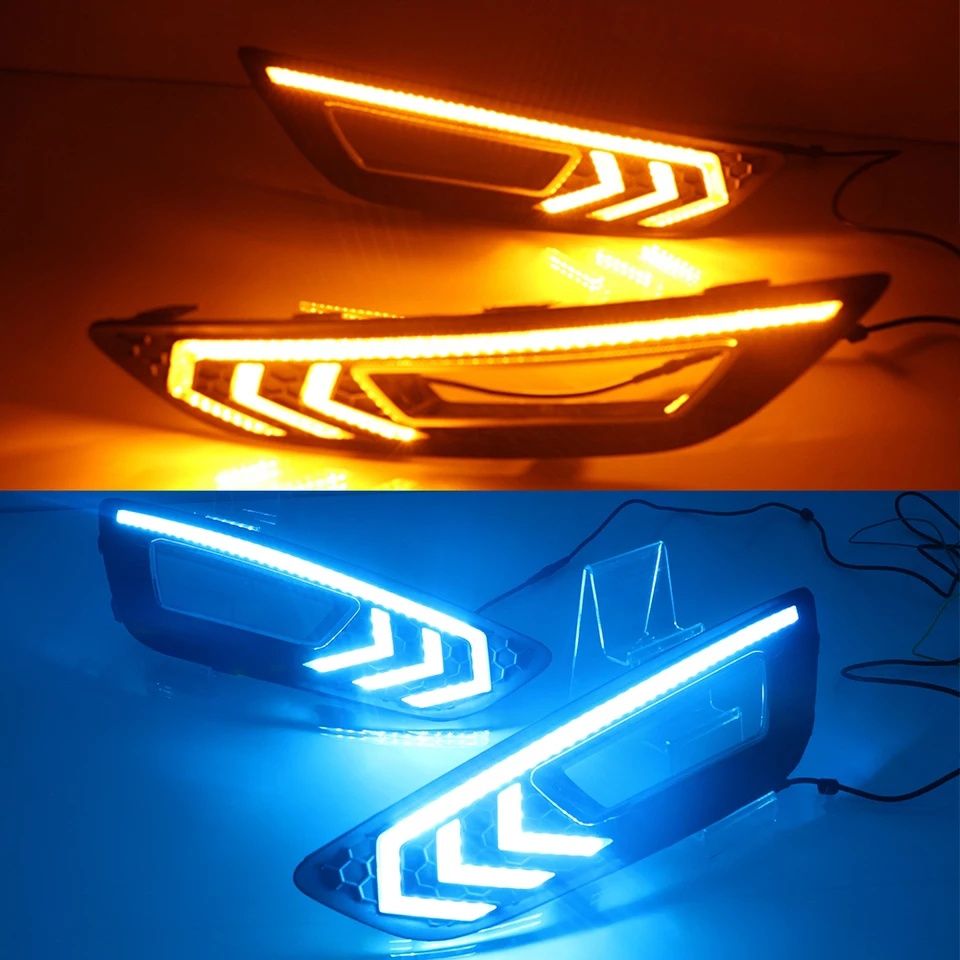 ДХО Форд Фокус туманки LED для Ford Focus 3 2015- Рамки туманок