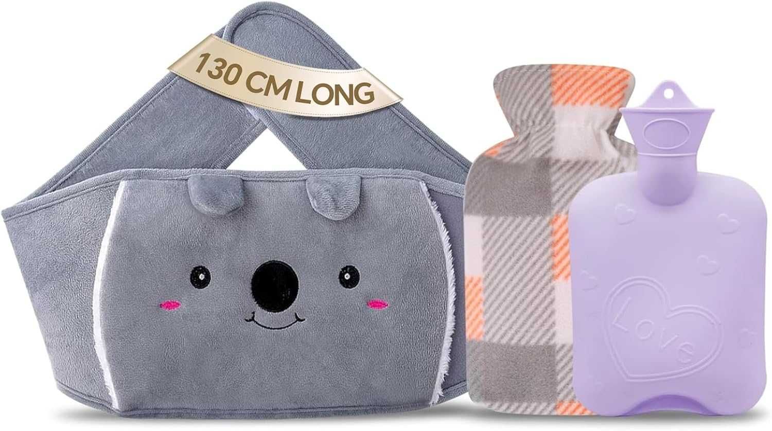 Bolsa de água quente de borracha com capa de cintura macia