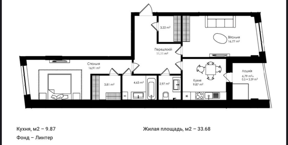 ЖК Рыбальский. Продажа просторной, раздельной 2-х комнатной квартиры